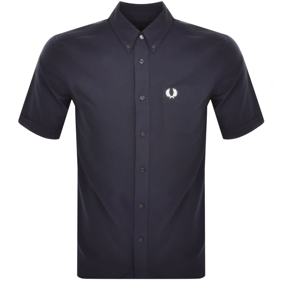 Fred Perry Oxford Short Sleeve Shirt Navy | Mainline Menswear x